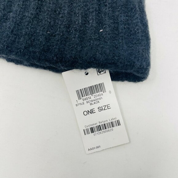 Style & Co Womens One Size Fits Most Ribbed Solid Knit Beanie Hat Black 1026 - Picture 4 of 5